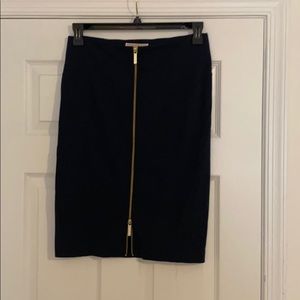 Navy Michael Kors Skirt with Gold Accent Zipper